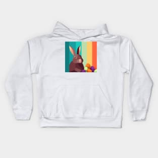 Easter, Chocolate Bunny Rabbit with Jelly Beans, Retro Kids Hoodie